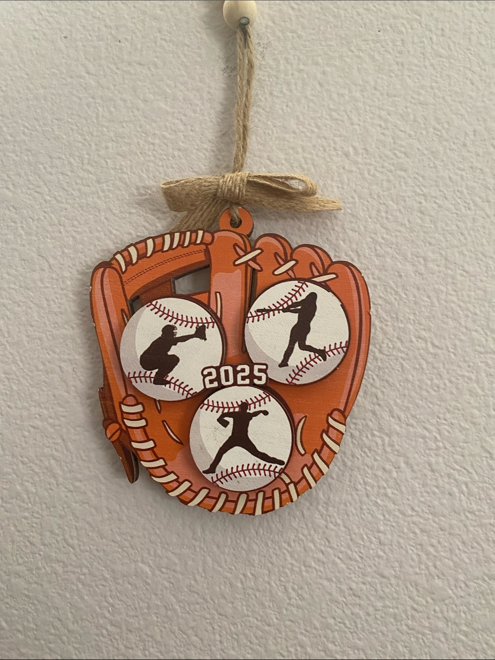 2025 Orange Baseball Glove Ornament - Home Holiday Ornament